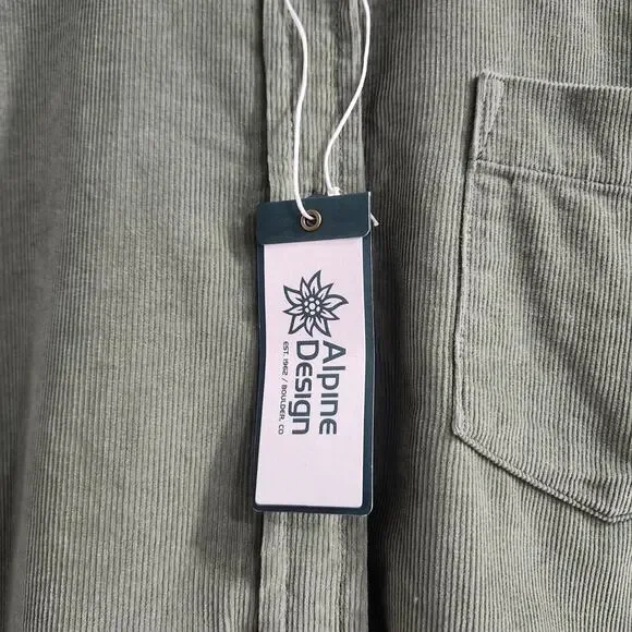 ❤️NWT❤️ Alpine Design Olive Men's Casual Button Down Shirt - Picture 6 of 14